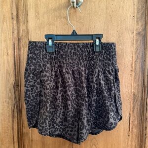 GAP Fit Black Cheetah Print Athletic Shorts